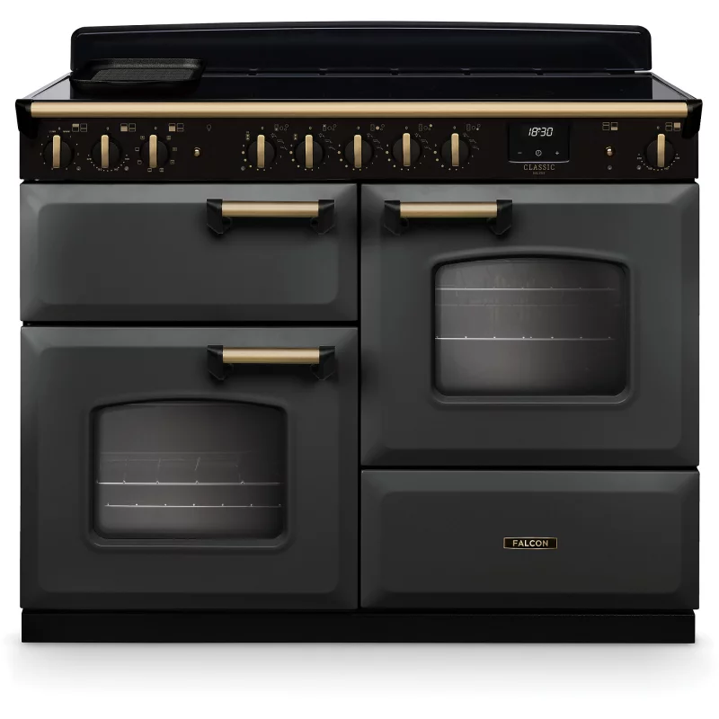 Image : FALCON NGC TAB IND 110 CM ARDOISE LAITON ANTIQUE - Piano de cuisson induction