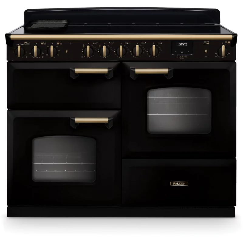 Image : FALCON NGC TAB IND 110 CM NOIR LAITON ANTIQUE - Piano de cuisson induction