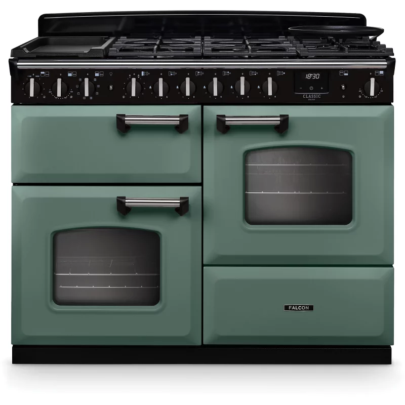 Image : FALCON NGC TAB MIX 110 CM VERT MINERAL CHROME - Piano de cuisson mixte