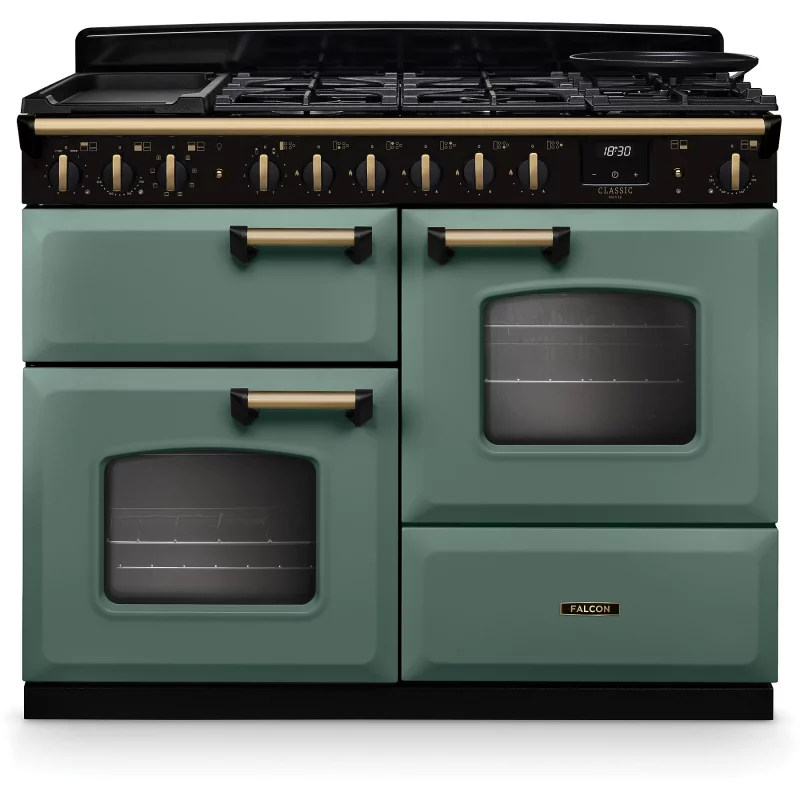 Image : FALCON NGC TAB MIX 110 CM VERT MINERAL LAITON - Piano de cuisson mixte