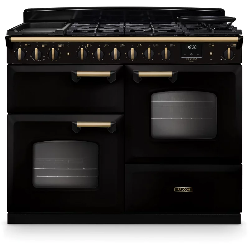 Image : FALCON NGC TAB MIX 110 CM NOIR LAITON ANTIQUE - Piano de cuisson mixte