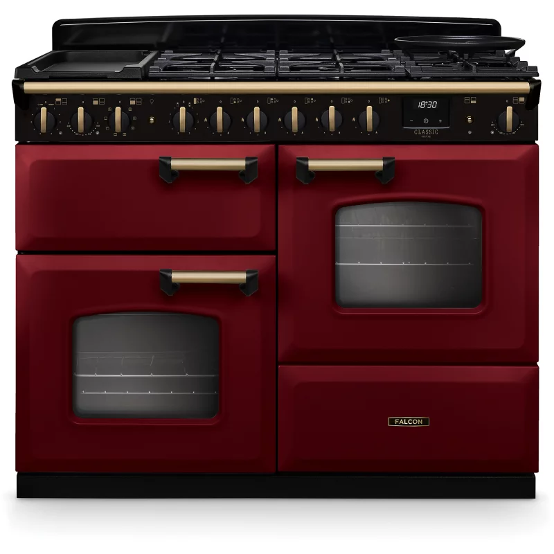 Image : FALCON NGC TAB MIX 110 CM BORDEAUX LAITON ANTIQUE - Piano de cuisson mixte
