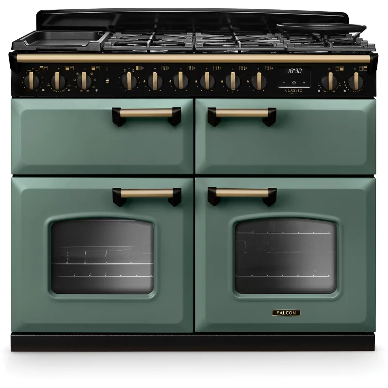 Image : FALCON NGC TAB MIX 110 CM VERT MINERAL LAITON - Piano de cuisson mixte