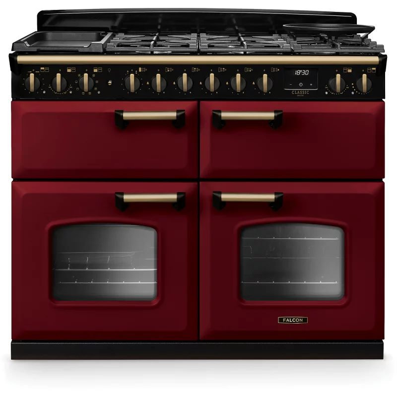 Image : FALCON NGC TAB MIX 110 CM BORDEAUX LAITON ANTIQUE - Piano de cuisson mixte