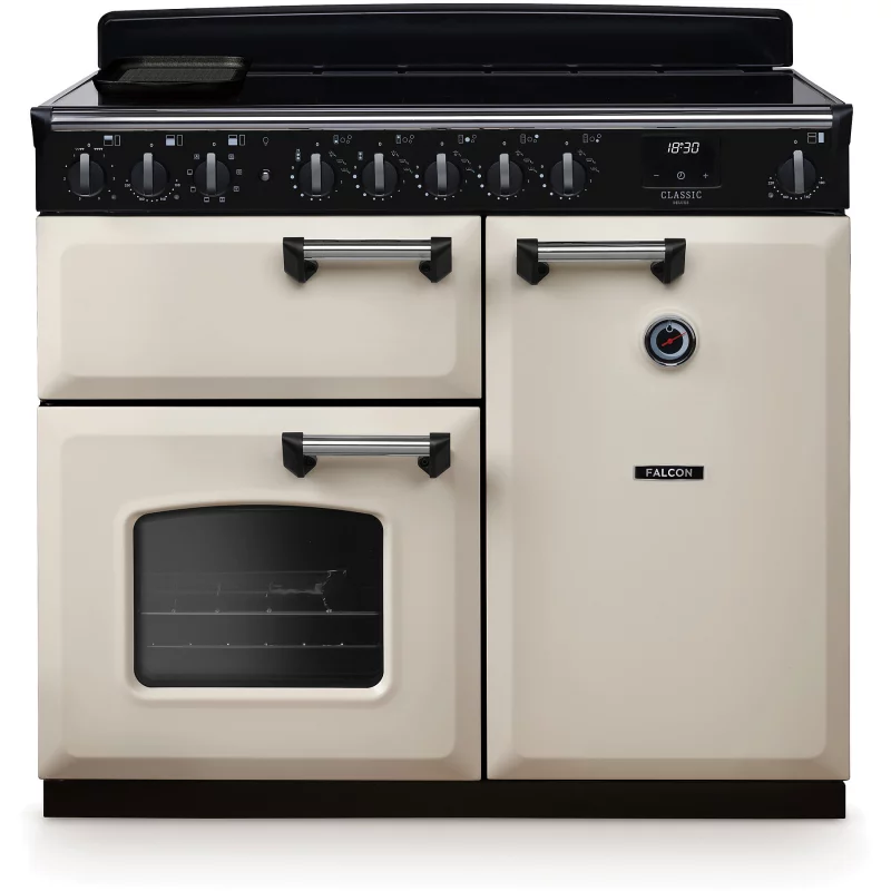 Image : FALCON NGC TAB IND 100 CM CREME PASTEL CHROME - Piano de cuisson induction