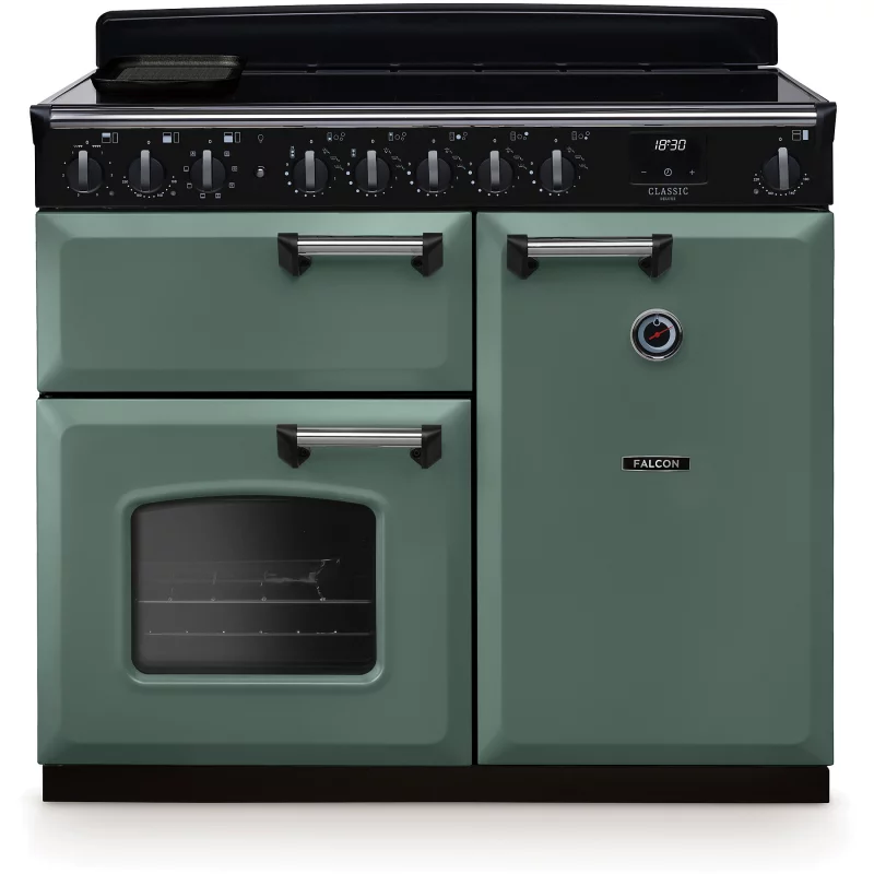 Image : FALCON NGC TAB IND 100 CM VERT MINERAL CHROME - Piano de cuisson induction