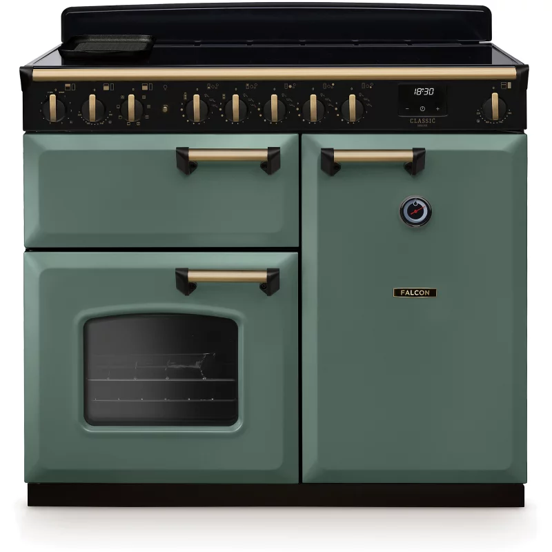 Image : FALCON NGC TAB IND 100 CM VERT MINERAL LAITON - Piano de cuisson induction