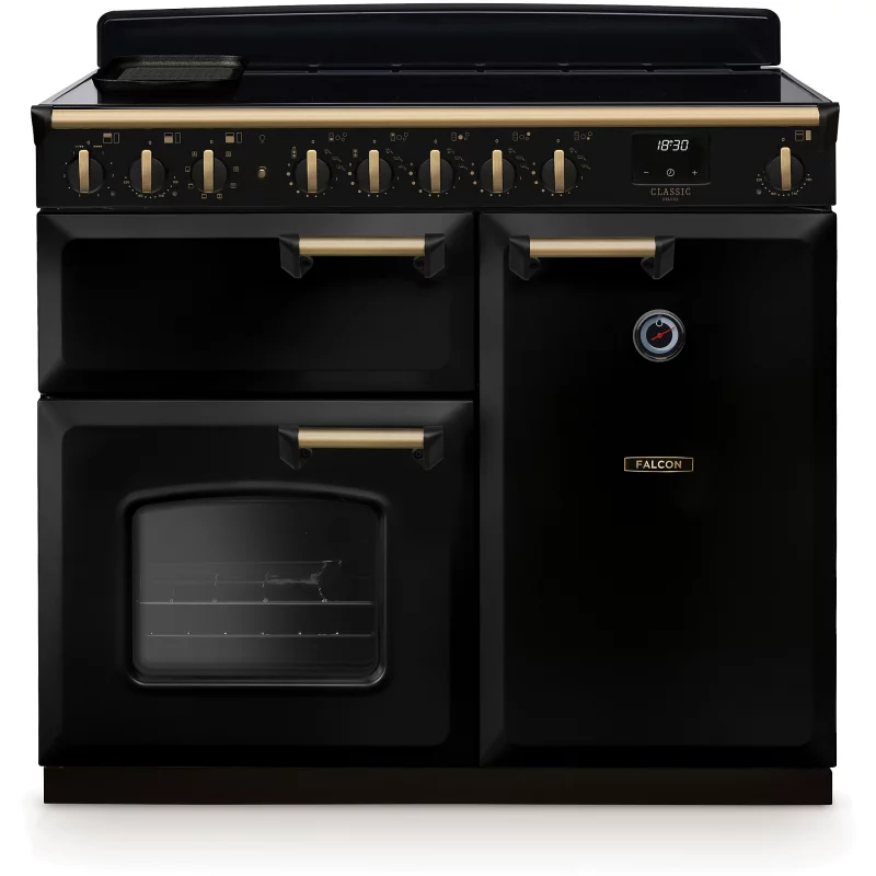 Image : FALCON NGC TAB IND 100 CM NOIR LAITON ANTIQUE - Piano de cuisson induction