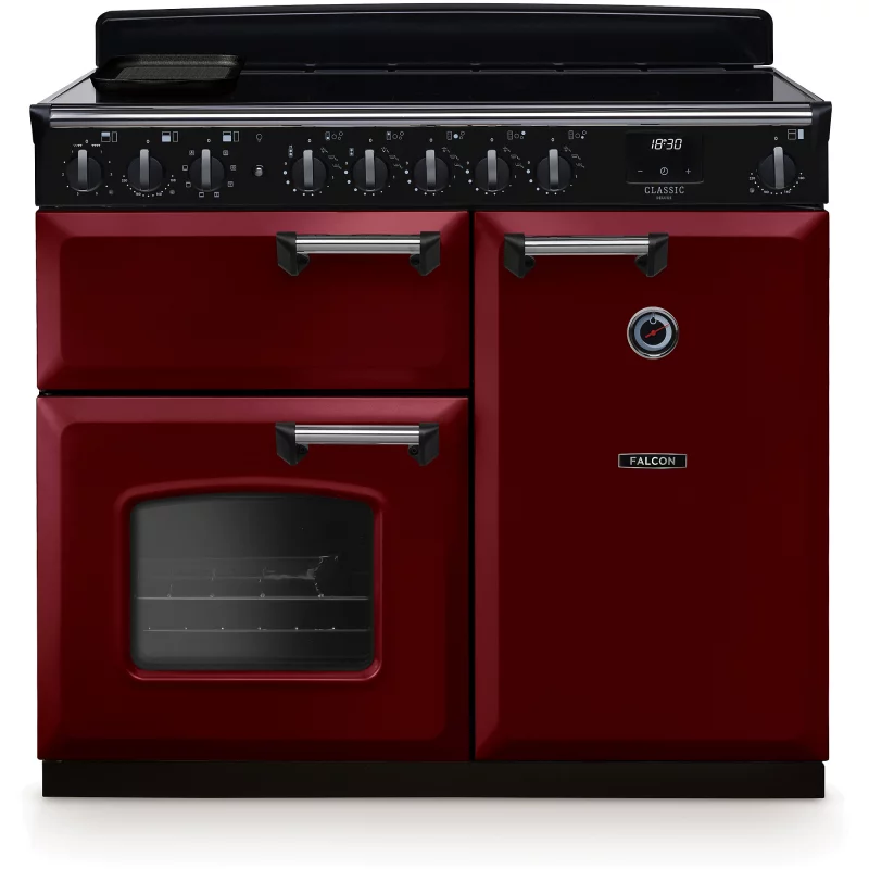 Image : FALCON NGC TAB IND 100 CM BORDEAUX CHROME - Piano de cuisson induction