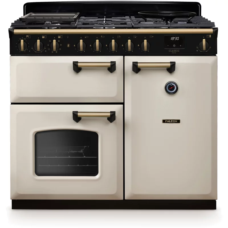 Image : FALCON NGC TAB GAZ 100 CM CREME PASTEL LAITON - Piano de cuisson gaz