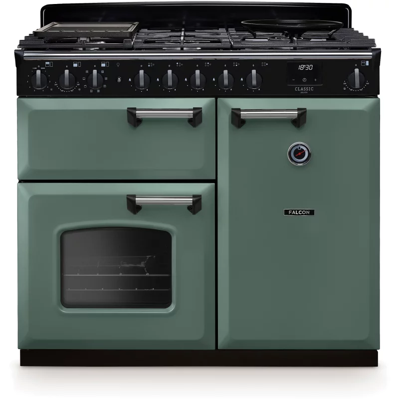 Image : FALCON NGC TAB GAZ 100 CM VERT MINERAL CHROME - Piano de cuisson gaz