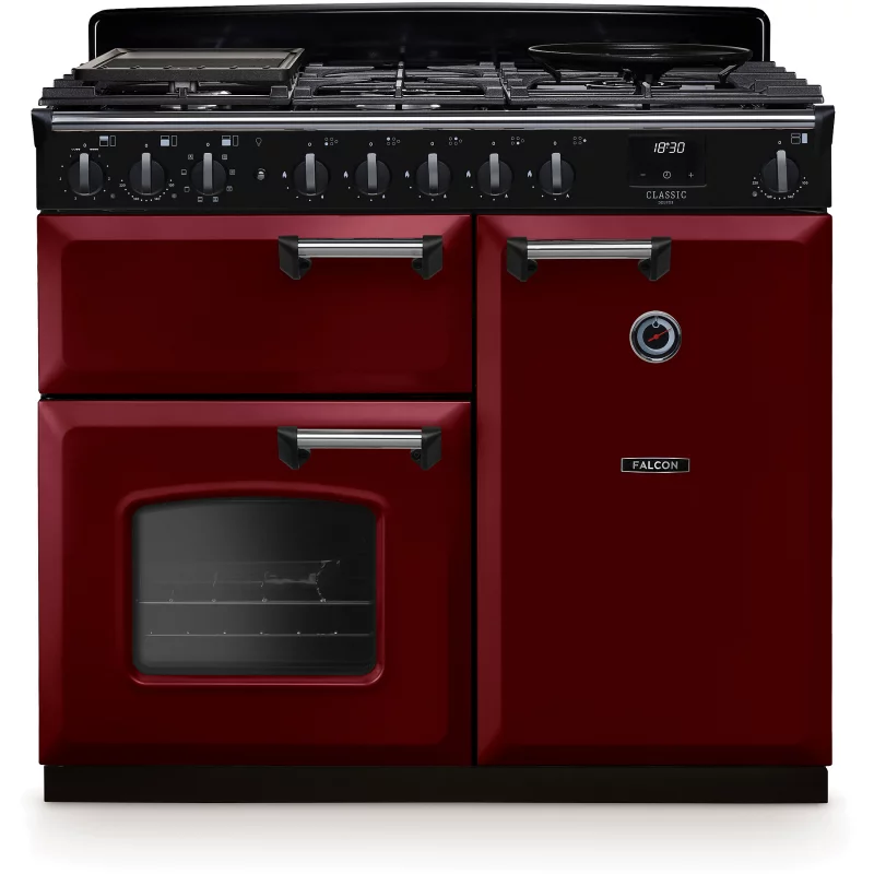 Image : FALCON NGC TAB GAZ 100 CM BORDEAUX CHROME - Piano de cuisson gaz