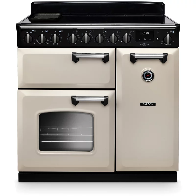 Image : FALCON NGC TAB IND 90 CM CREME PASTEL CHROME - Piano de cuisson induction