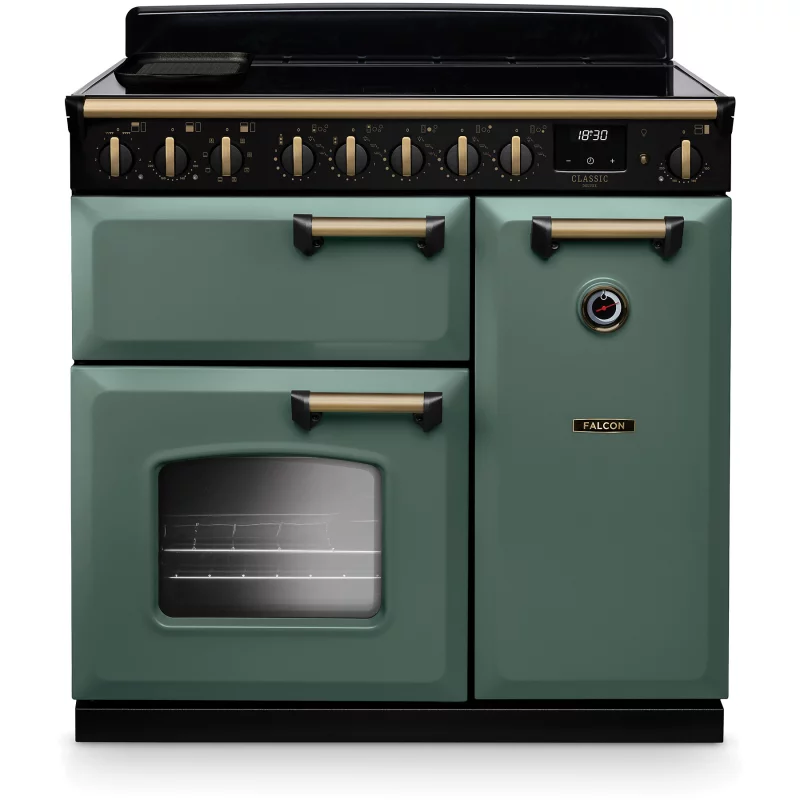 Image : FALCON NGC TAB IND 90 CM VERT MINERAL LAITON - Piano de cuisson induction