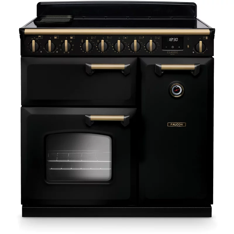 Image : FALCON NGC TAB IND 90 CM NOIR LAITON ANTIQUE - Piano de cuisson induction