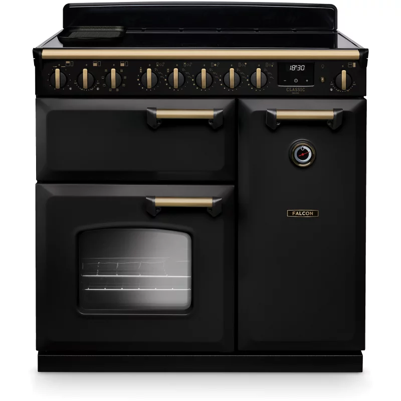Image : FALCON NGC TAB IND 90 CM CHARBON LAITON ANTIQUE - Piano de cuisson induction