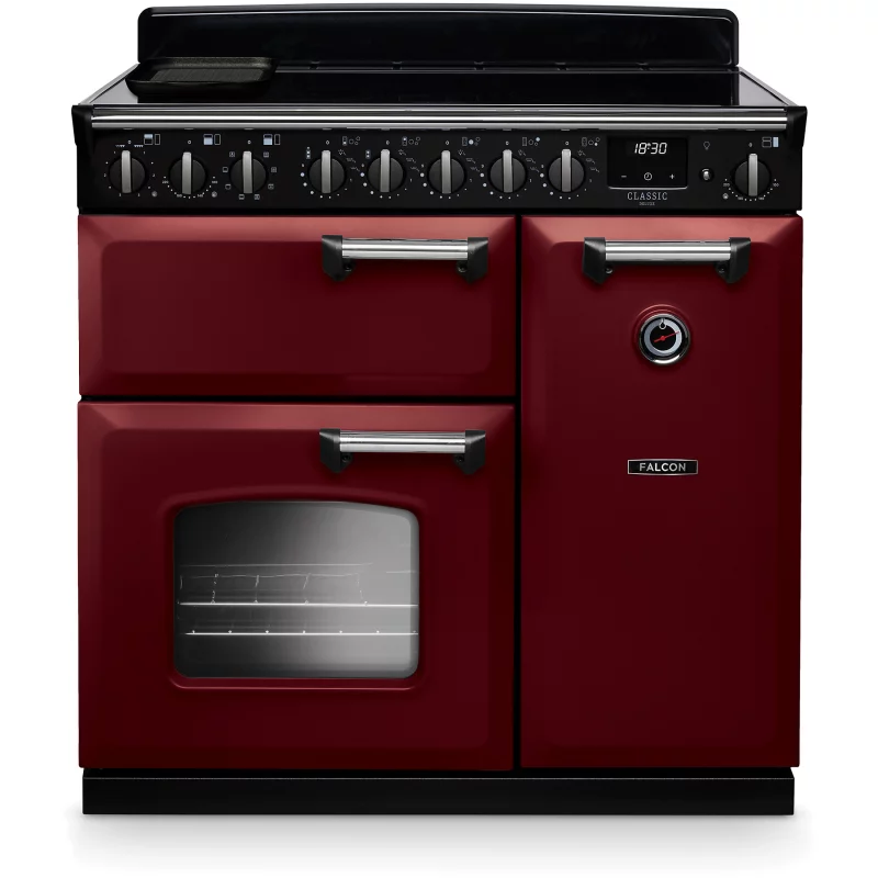 Image : FALCON NGC TAB IND 90 CM BORDEAUX CHROME - Piano de cuisson induction