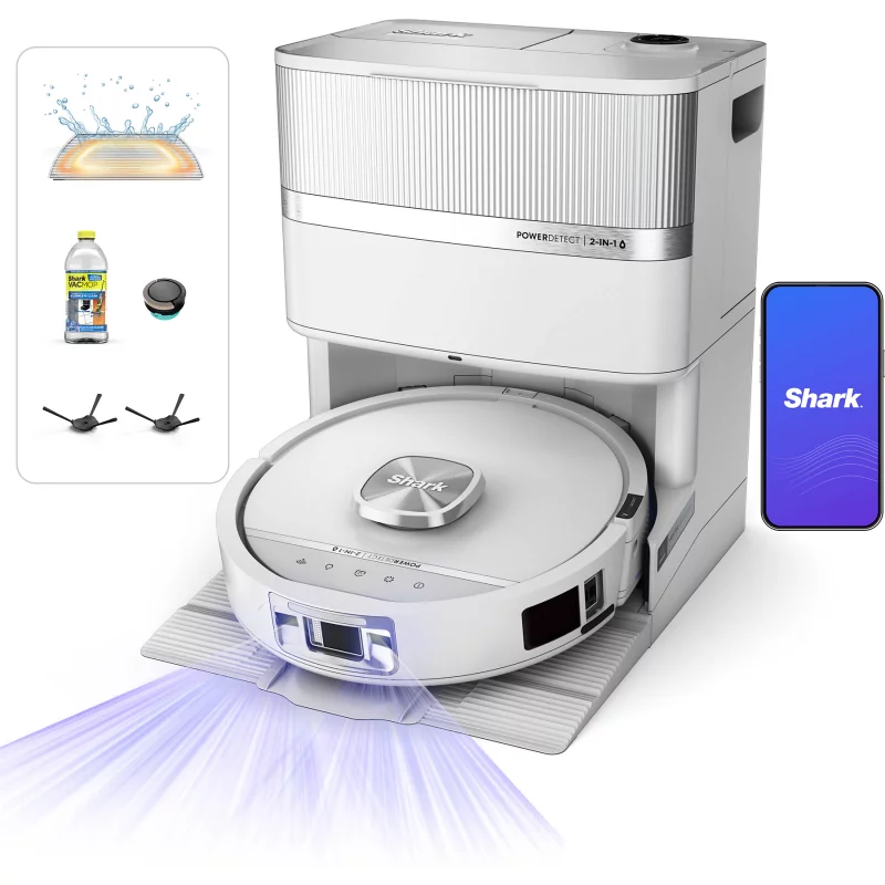 Image : SHARK RV3000XEEUWH PowerDetect UV Reveal Blanc - Aspirateur robot