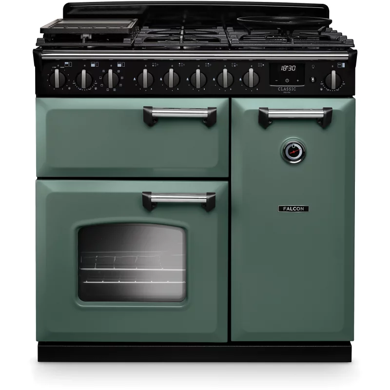 Image : FALCON NGC TAB GAZ 90 CM VERT MINERAL CHROME - Piano de cuisson gaz