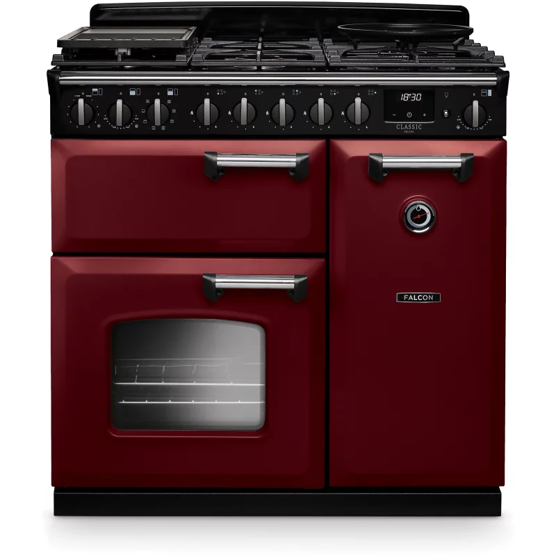 Image : FALCON NGC TAB GAZ 90 CM BORDEAUX CHROME - Piano de cuisson gaz