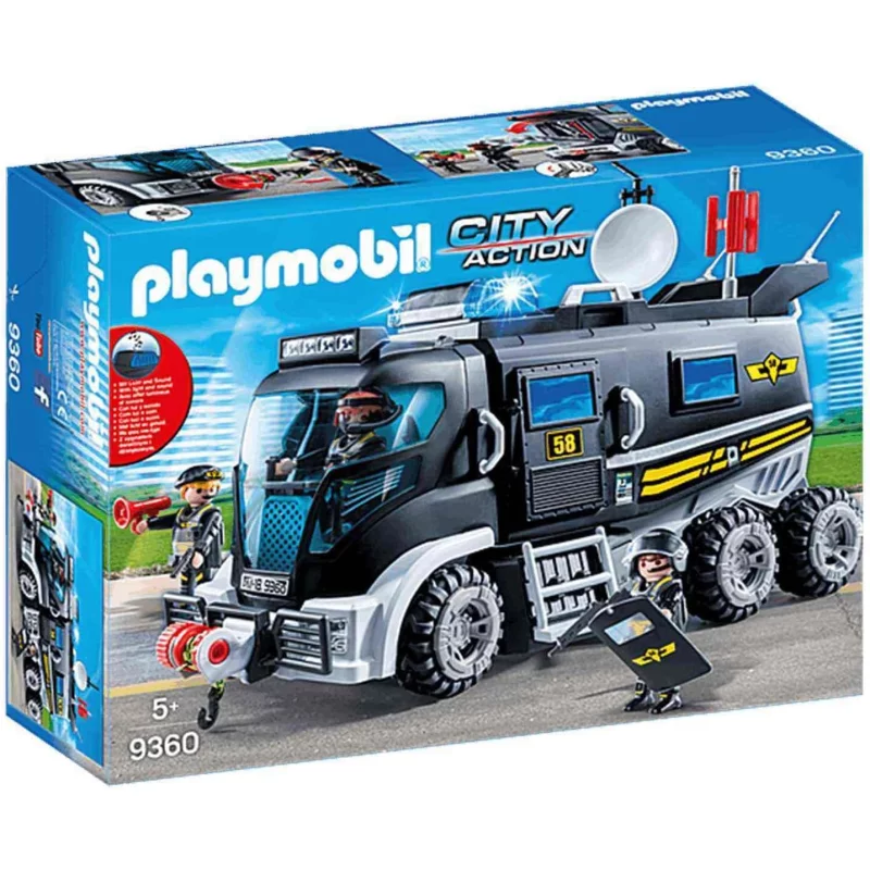 Image : Camion policiers d'elite avec sirene et gyrophare 9360 Playmobil