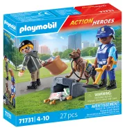 Playmobil 71731 Policier chien de recherche et voleur - Action Heroes