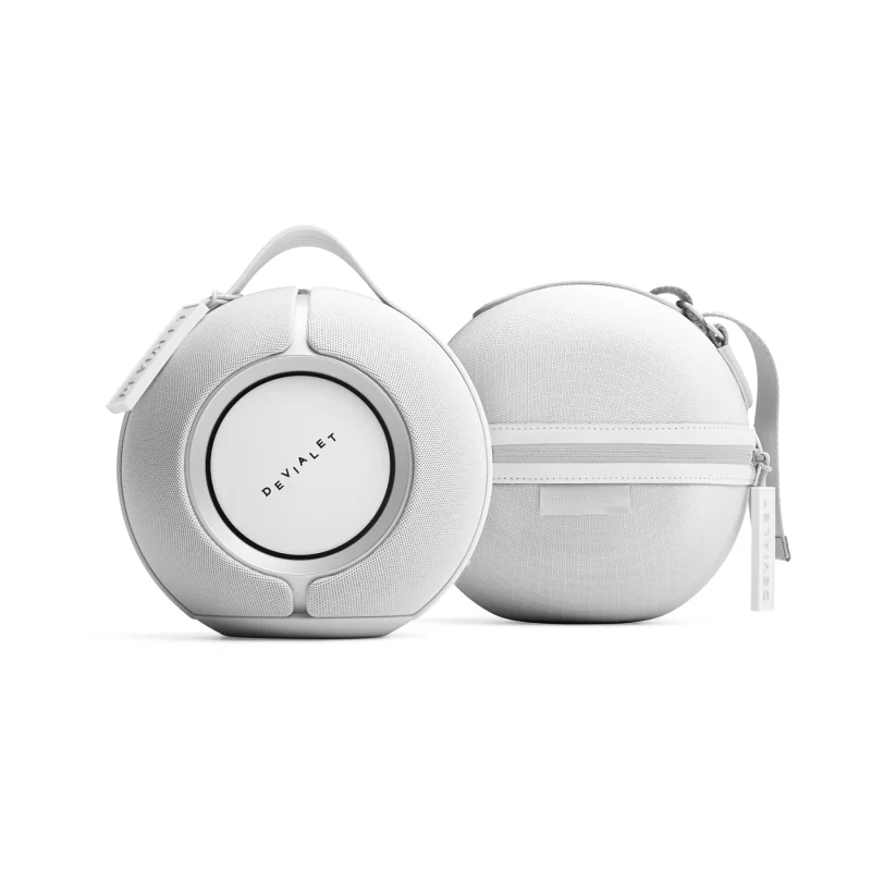 Image : DEVIALET Mania White Mist + Étui de transport inclus - Enceinte portable
