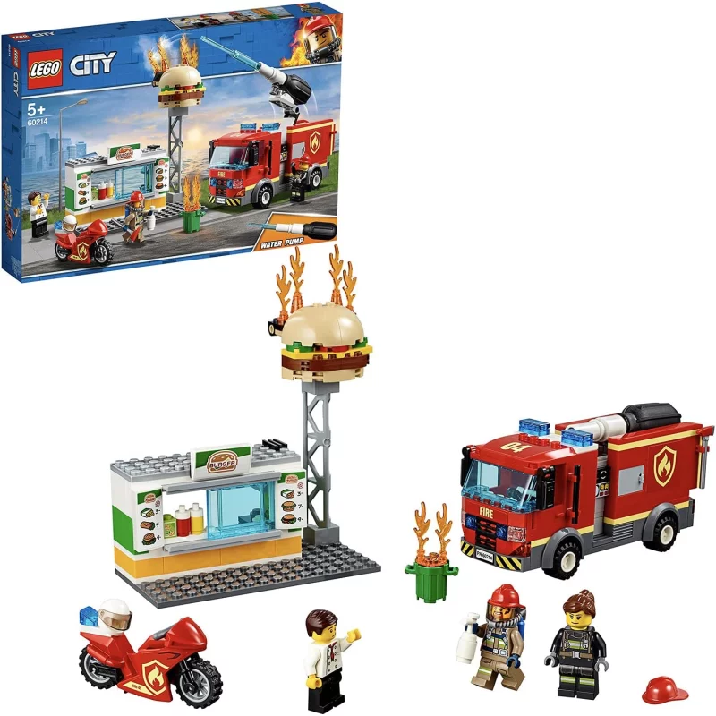 Image : L'intervention des pompiers au restaurant de hamburgers - 60214 LEGO City