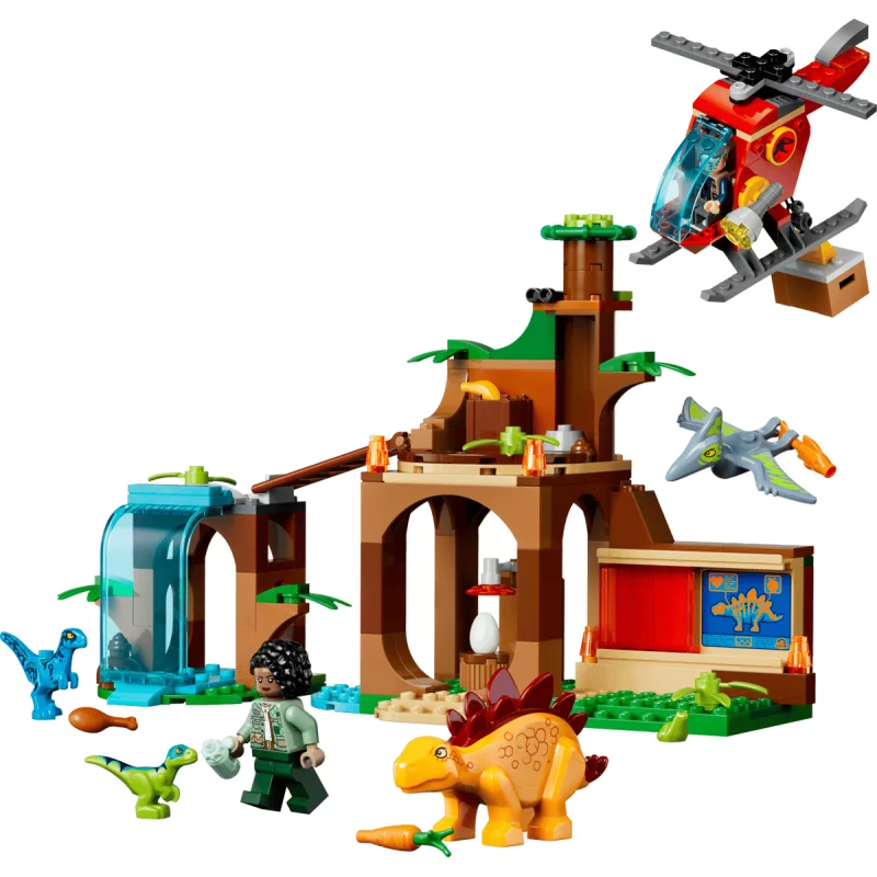 Image : LEGO 77981 Le sauvetage du vélociraptor du stégosaure et du ptéranodon - Jurassic World