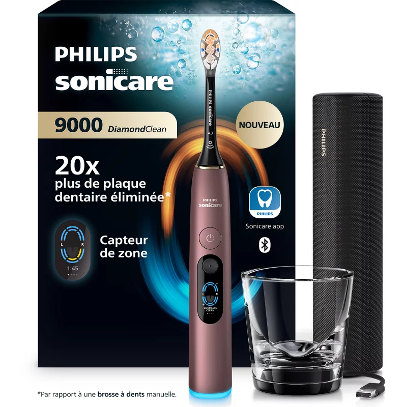 Image : PHILIPS HX9213/85 Noir et Rouge - Brosse à dents électrique