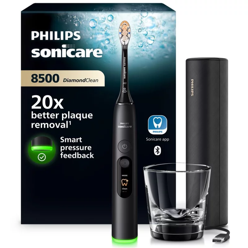 Image : PHILIPS HX8513/12 Noir Sonicare DiamondClean 8500
