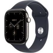 Apple Watch Series 12 GPS + Cellular 46 mm titane Naturel / Bleu marine - M/L - MJGN4ZR/A