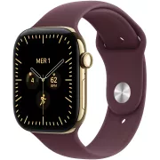 Apple Watch Series 12 GPS + Cellular 46 mm titane Or radieux / Bordeaux - M/L - MJGT4ZR/A