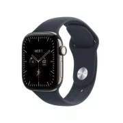 Apple Watch Series 12 GPS + Cellular 46 mm titane Naturel / Bleu marine - S/M - MJGM4ZR/A