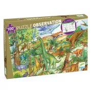 Djeco Dinosaures 100 pièces + Livret - Puzzle