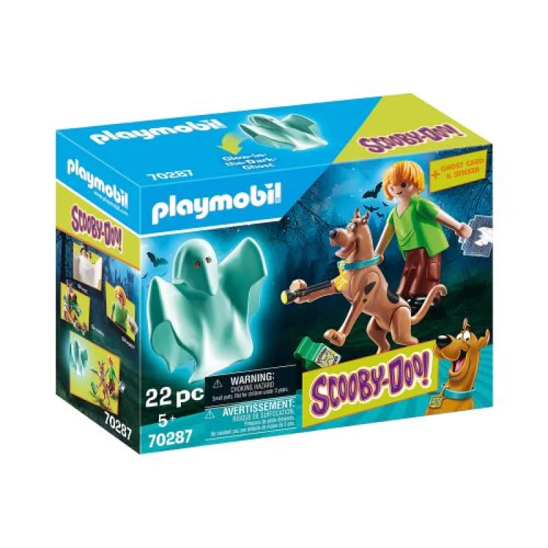 Image : Playmobil - SCOOBY-DOO! Scooby & Sammy avec fantôme - 70287