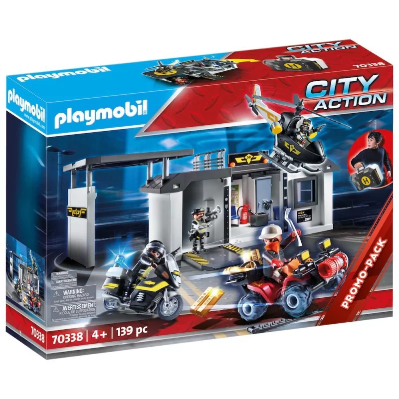 Image : Playmobil 70338 Quartier général transportable policiers d'élite