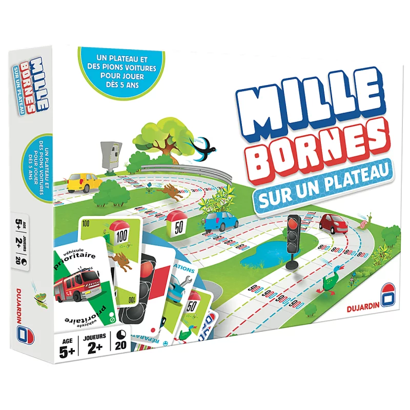 Image : Jeu de societe Dujardin Mille Bornes Le Grand Classique sur un plateau 59019