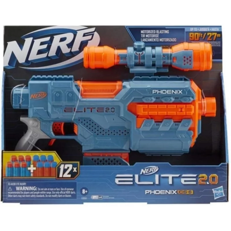 Image : Nerf Elite 2.0 Blaster motorise Phoenix CS-6 avec 12 flechettes Nerf