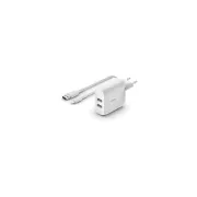 Chargeur secteur Belkin 24W 2xUSB-A 1m blanc
