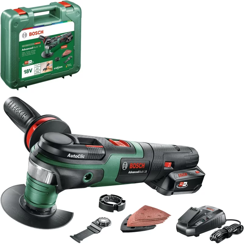 Image : Outil multifonctions sans fil Bosch - AdvancedMulti 18 avec set d'accessoires 0603104001