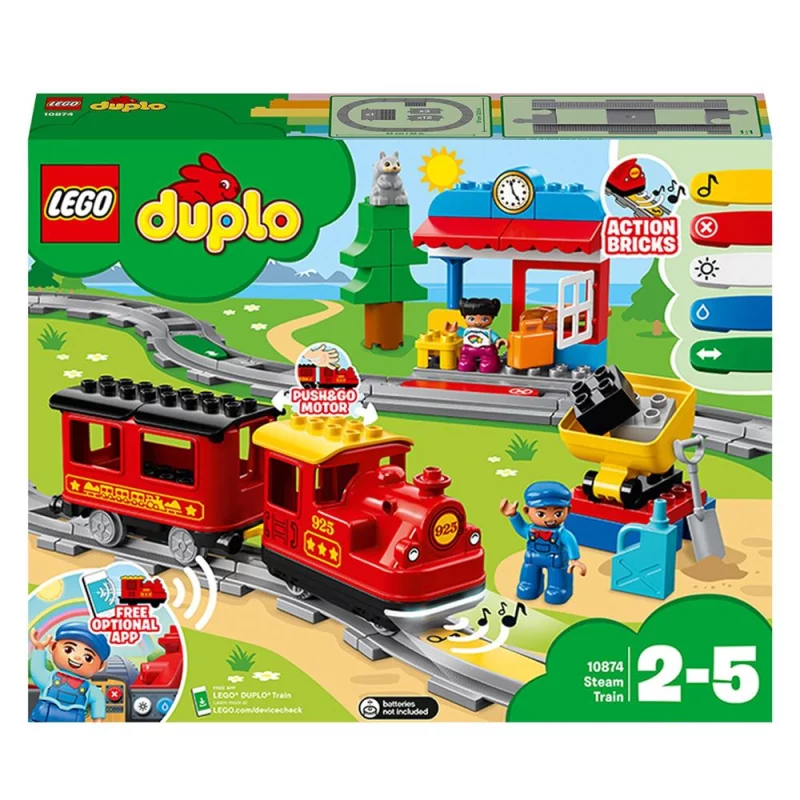 Image : LEGO DUPLO Ma Ville 10874 Le train a vapeur