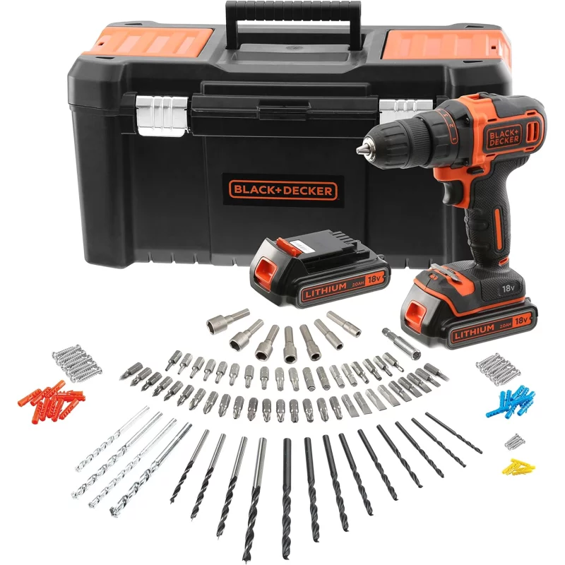 Image : Perceuse-Visseuse sans fil - 18 V BCK186D2KA-QW BLACK+DECKER