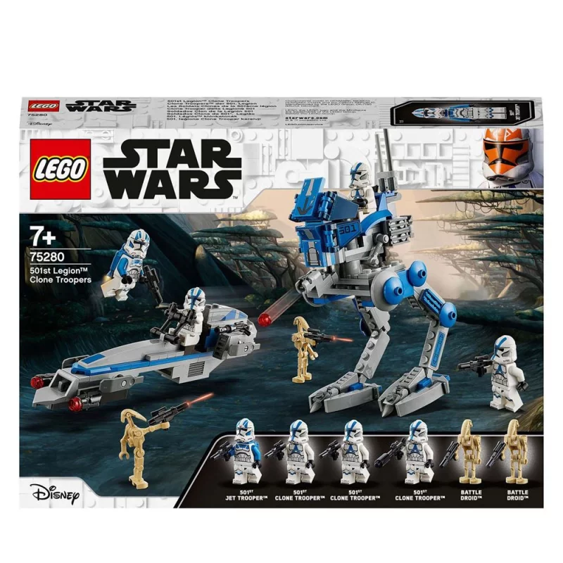 Image : LEGO 75280 Star Wars Les Clone Troopers de la 501eme legion et Marcheur at-RT