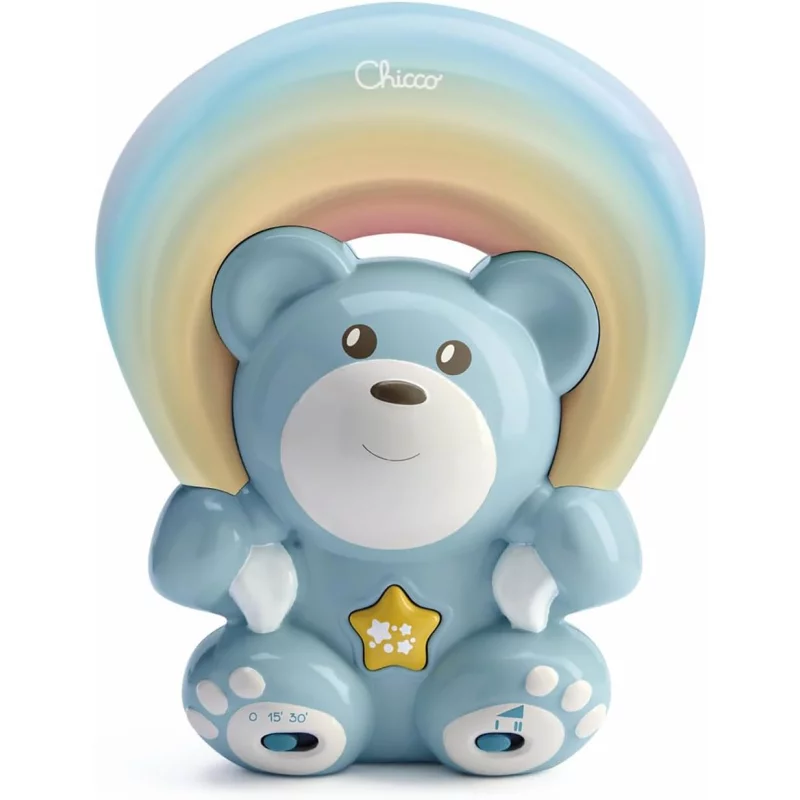Image : Veilleuse musicale Chicco Ourson Arc-en-ciel Bleu
