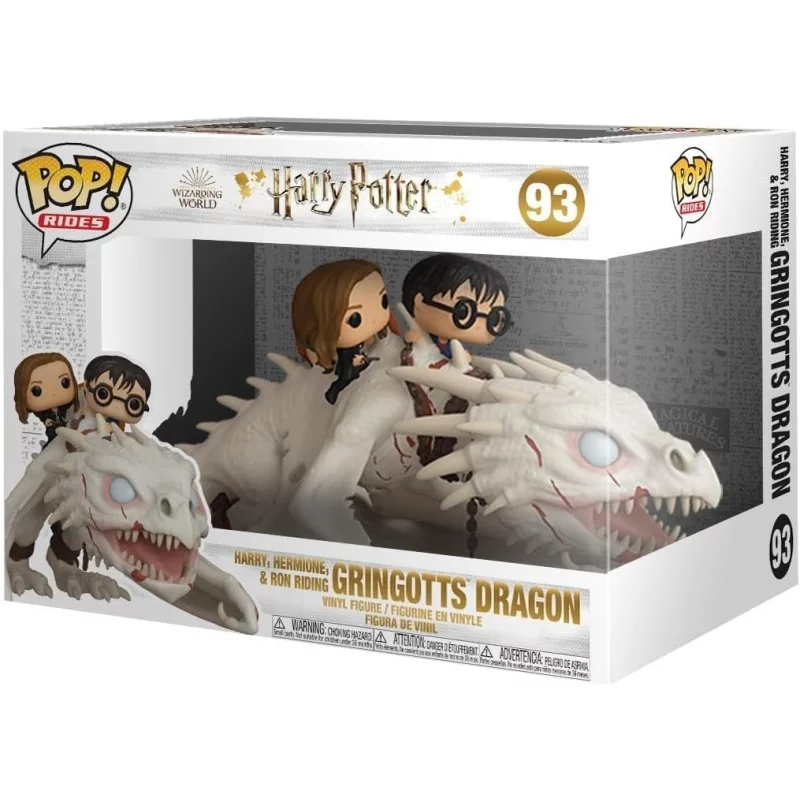 Image : Funko Pop Ride Dragon with Harry Ron and Hermione