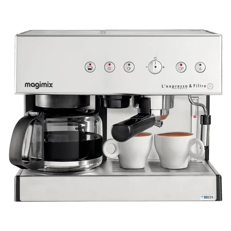 Image : Combine expresso cafetiere Magimix EXPRESSO FILTRE AUTOMATIC CHROME MAT 11423
