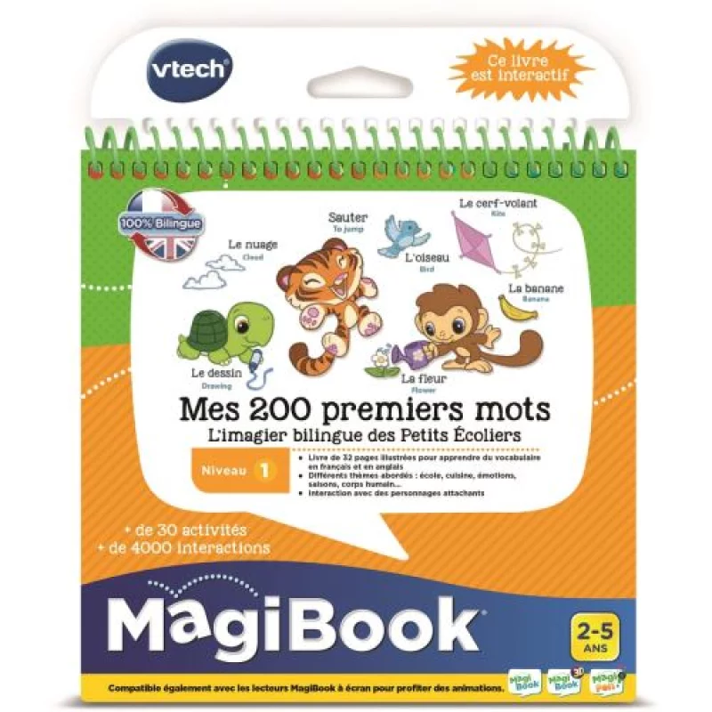 Image : VTech Livre MagiBook - Mes 200 premiers mots Francais/Anglais - apprendre l'anglais