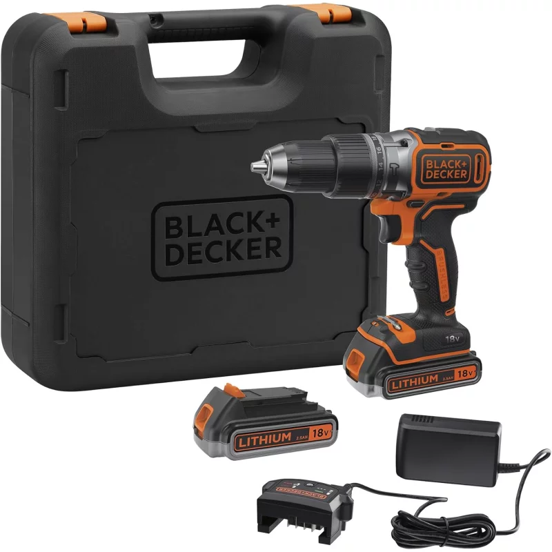 Image : Perceuse a percussion Brushless sans fil BLACK+DECKER BL188E2K-QW