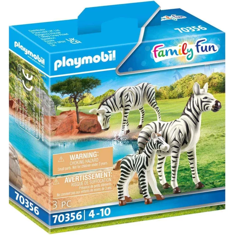 Image : PLAYMOBIL - 70356 - Couple de zebres avec bebe